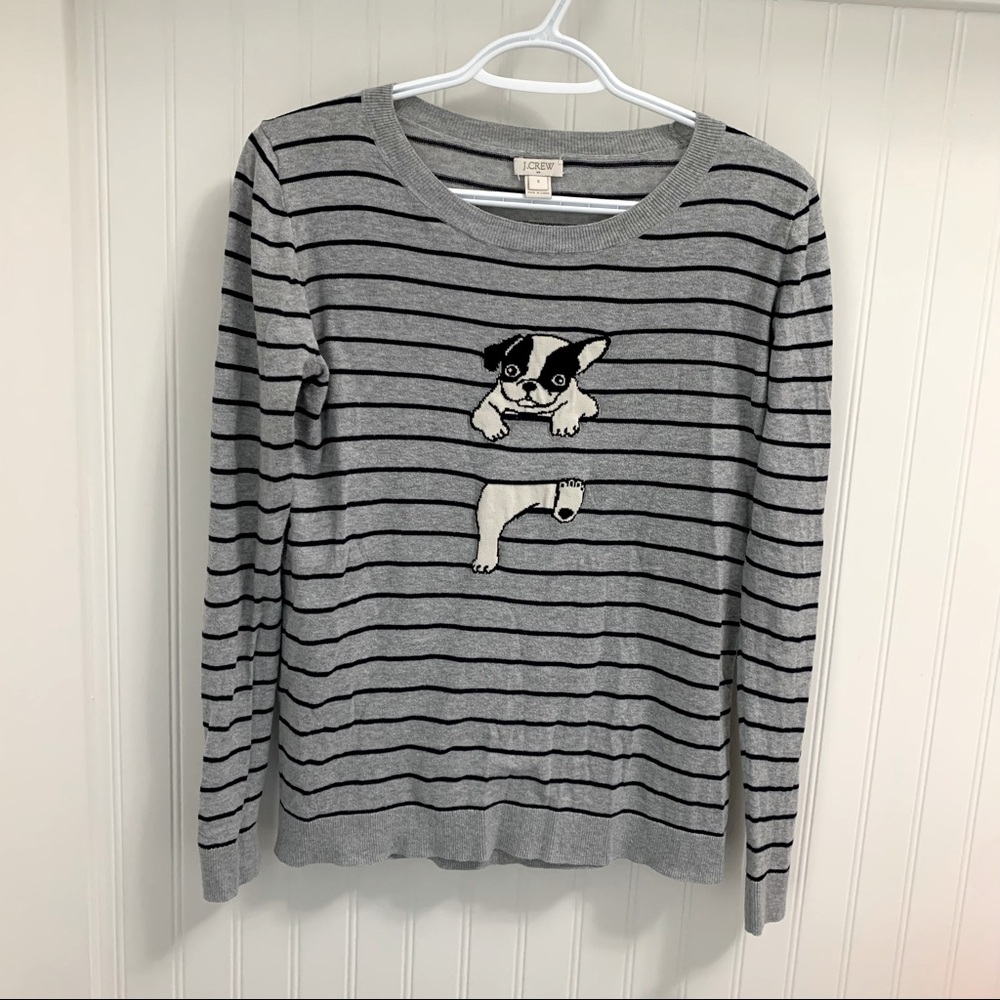 J Crew French bulldog sweater